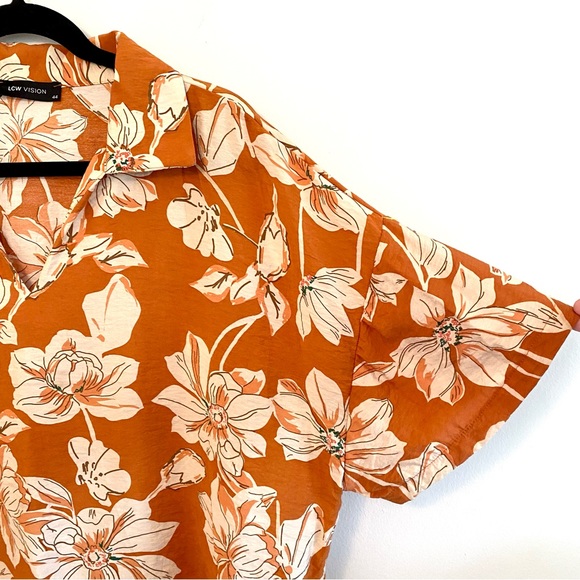 LC Waikiki Orange Tropical Collared Shirt, 44 - Picture 4 of 9